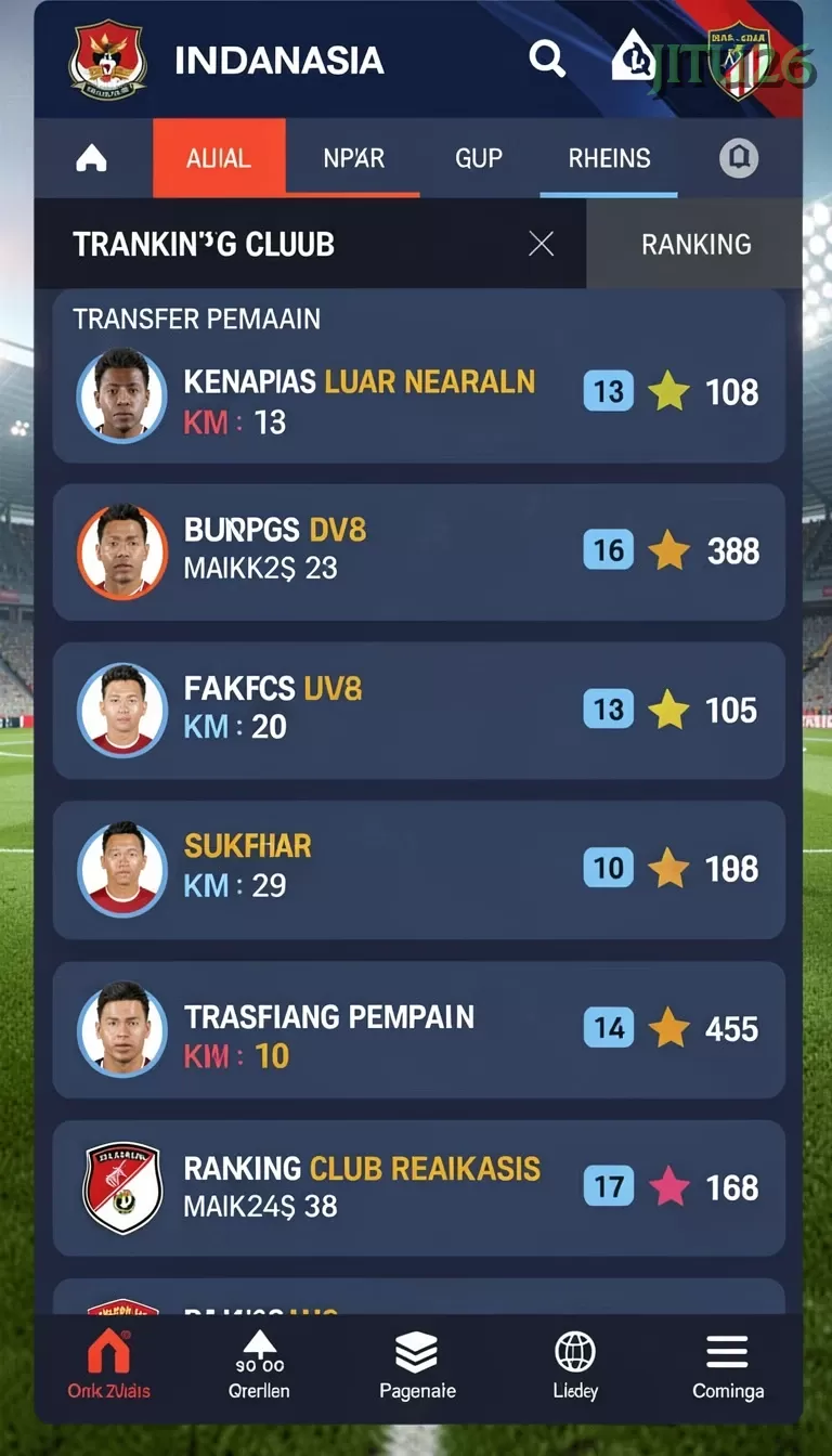 Cuplikan layar PGG68 — menu navigasi